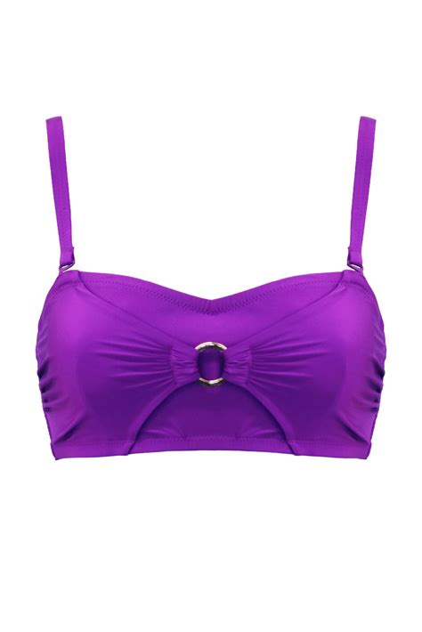 Samoa Strapless Bandeau Underwired Bikini Top In Purple Pour Moi
