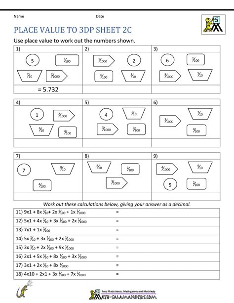 5th Grade Place Value Worksheets Worksheets Library