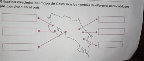 Escriba Alrededor Del Mapa De Costa Rica Los Nombres De Diferentes