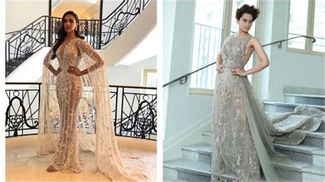 कनस फसटवहलमधय कगन नयड गऊनमधय झळकल kangana ranaut and her Naked Dresses