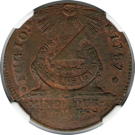 fugio cent  cinquefoils pointed rays ngc ms bn nummum coins