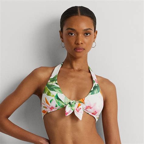 Lauren Ralph Lauren Ralph Lauren Floral Tie Front Halter Bikini Top ShopStyle Two Piece Swimsuits