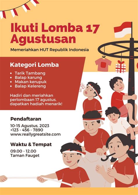 Cara Membuat Pamflet Poster Di Canva Tema Perlombaan 17 Agustus