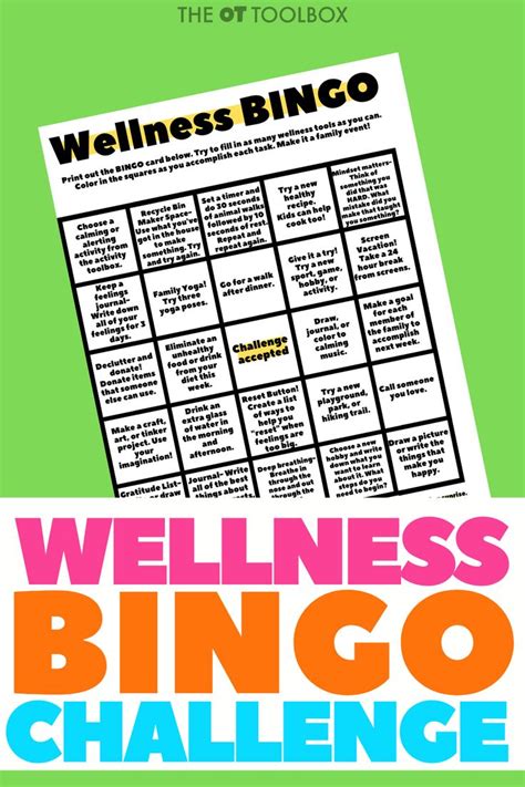 Wellness Bingo Do Able Wellness Games And Activities The OT Toolbox