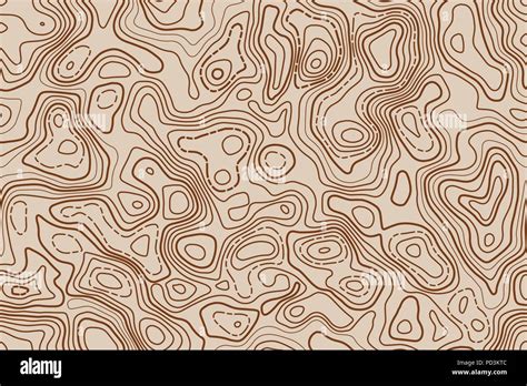 Seamless Pattern Topographic Map Background Vector Illustration