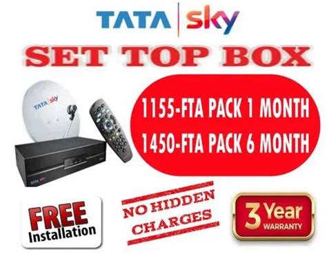 tata sky sd set top box   months fta pack   price  kanpur