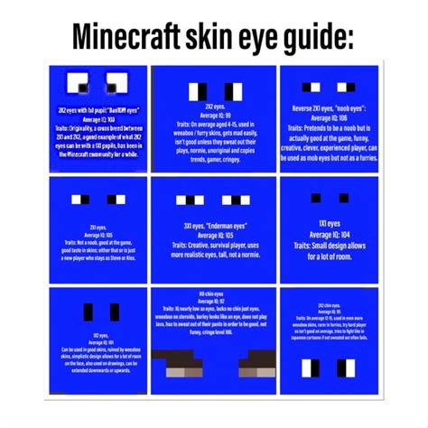 The Minecraft Skin Eye Guide Sorry For Quality In First One R Minecraftskins