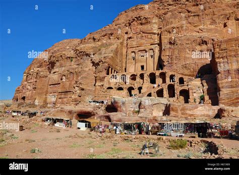 The Urn Tomb Of The Royal Tombs In The Rock City Of Petra Jordan Stock