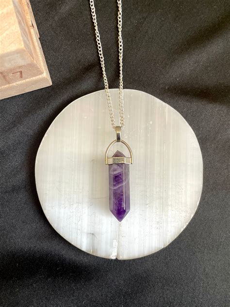 Amethyst Pencil Pendant Gemstone Galaxy