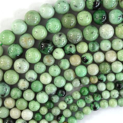 Aa Natural Green Hydrogrossular Garnet Round Beads Strand Mm Mm