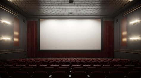 premium photo cinema interior  seats  white screen