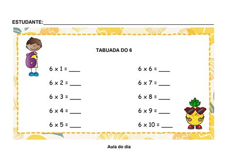 Atividade Tabuada Do 6