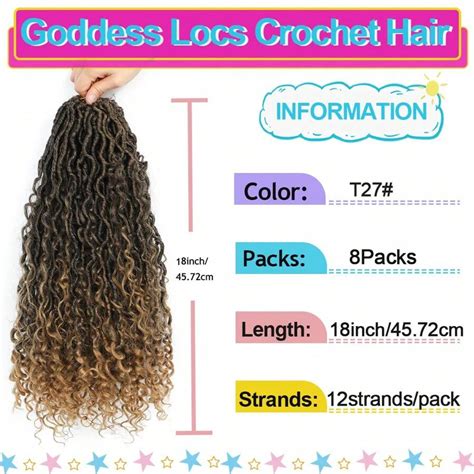 Cabello Trenzado Goddess Locs De 18 Pulgadas Cabello Trenzado Faux