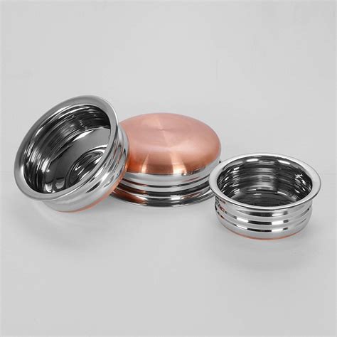 Buy Neera Copper Bottom Urli 3 Pcs Set 600 Ml 800 Ml 1200 Ml Gas