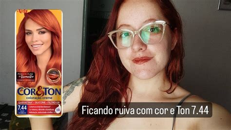 Cor E Ton 7.7 Antes E Depois - voltando para o ruivo. Cor e Ton 7.44 (com descoloraçao) - YouTube