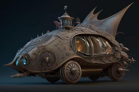 premium ai image  model   fish car