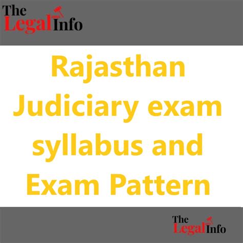 Rajasthan Judiciary Exam Syllabus The Legal Info