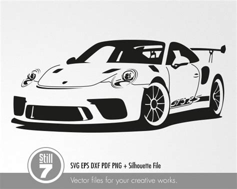 Porsche Gt Rs Svg Cutting File Eps Dxf Psf Png Etsy Singapore