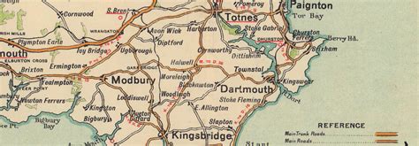 Devon South Hams English Riviera Torquay Salcombe Road Map Bacon C1920