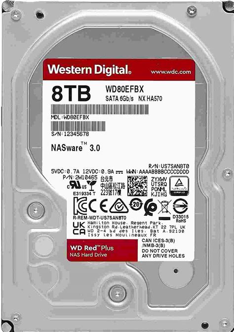 WD80EFBX-68AZZN0, 2W10465, 004-0B41785, Western Digital NASware 8 TB ...