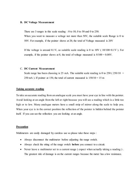 Lab 2 multimeter | DOCX