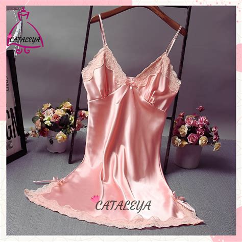 Jual Cataleya Oficial Lingerie Daster Piyama Satin Baju Tidur Renda