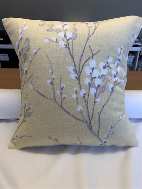 Reversible Cushion In Laura Ashley Pussy Willow Camomile Yellow Grey