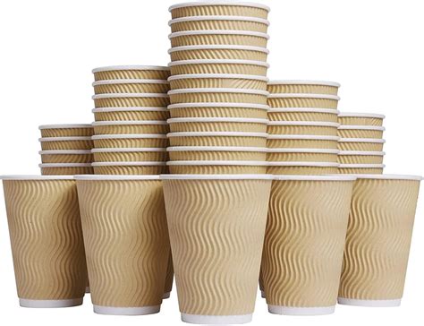 Amazon Hot Paper Cups Oz Disposable Insulated Corrugated Sleeve