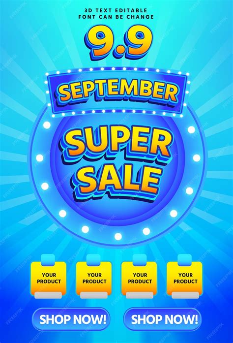 Premium Vector | 99 SEPTEMBER SUPER SALE DISCOUNT CASHBACK PROMO 3D