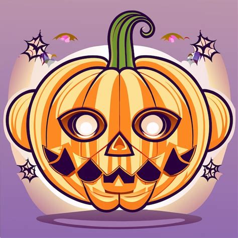 Premium Vector Scary Pumpkin Halloween Lantern Hand Drawn Flat Stylish Cartoon Sticker