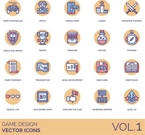 Game design icon set 42713624 Vector Art at Vecteezy