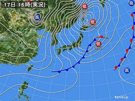 過去の実況天気図2021年02月17日 日本気象協会 Tenkijp