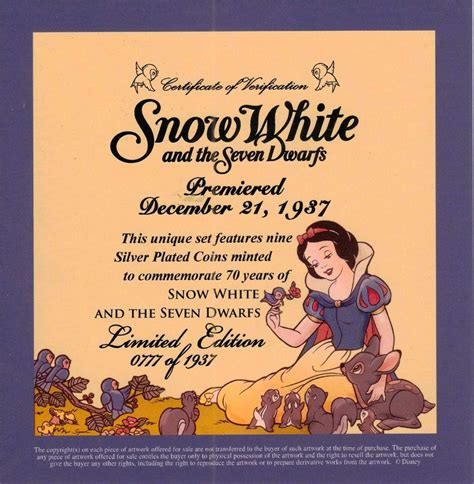 Filmic Light - Snow White Archive: Gold & Silver Coin Sets (70th ...