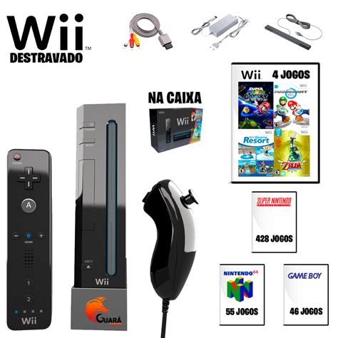 Nintendo Wii Black Destravado Lotado De Jogos Usb Loader E Emuladores