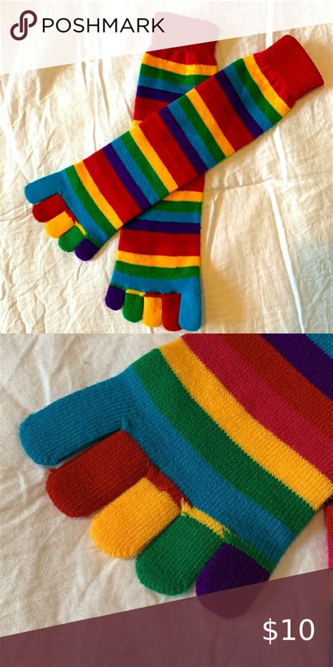 Rainbow Toes Socks Toe Socks Socks Style