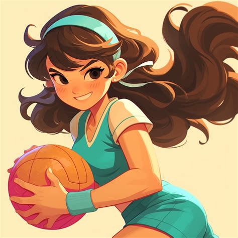 Premium Vector A Oklahoma City Girl Plays Netball In Cartoon Style