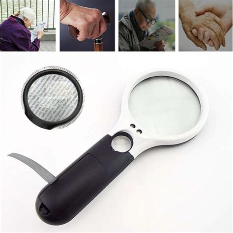 3 Led Light Handheld Magnifier 45x 3x Reading Magnifying Glass Jewelry Loupe Ebay