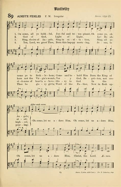 Hymns Of Worship And Service 89 Oh Come All Ye Faithful