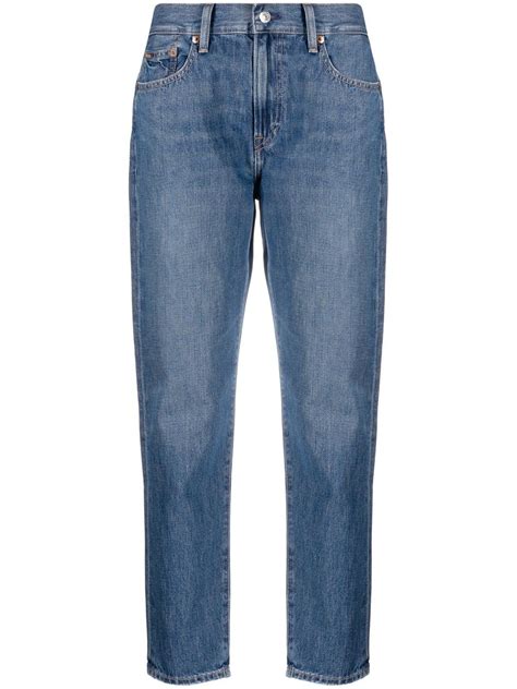 Polo Ralph Lauren High Rise Boyfriend Jeans Blue FARFETCH