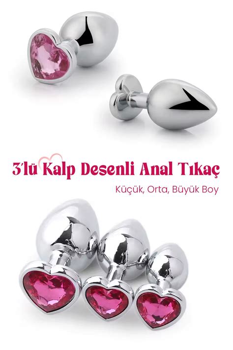 Do it Love Kalpli Taş 3 lü Anal Tıkaç Set Küçük Orta Büyük Boy Anal Plug 3 lü Set Anal