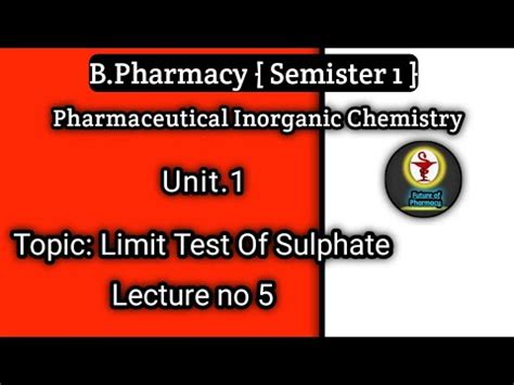 Limit Test Of Sulphate In Hindi Pharmaceutical Inorganic Chemistry