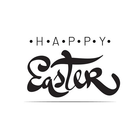 Happy Easter Lettering Black And White Calligraphy Phrase 20977563