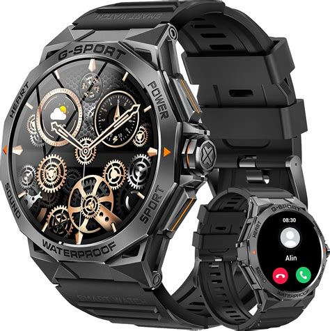 Military Smart Watch For Men Answer Make Call 1 43” Amoled Always On Display Rugged