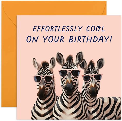 Old English Co Fun Birthday Cards For Her Effortlessly Cool Zebra Funny