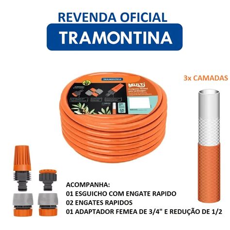 Mangueira Tramontina Multi 30m 1 2 Engate Rapido E Esguicho Shopee Brasil