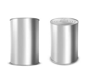 Metallic Cans Food Tincan Ribbed Metal Tin Vector Image