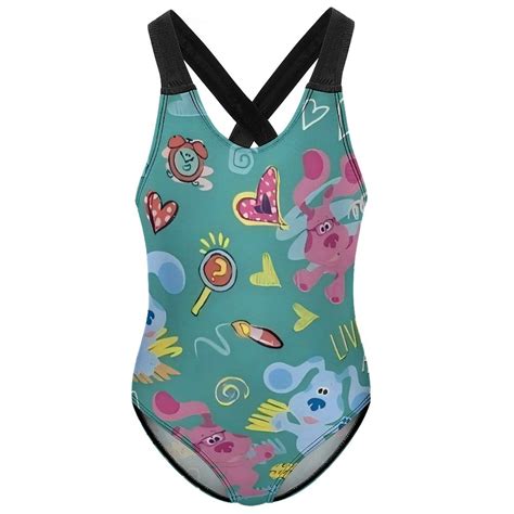 Blues Clues Cartoon girls one-piece swimsuit beach swimsuit suitable