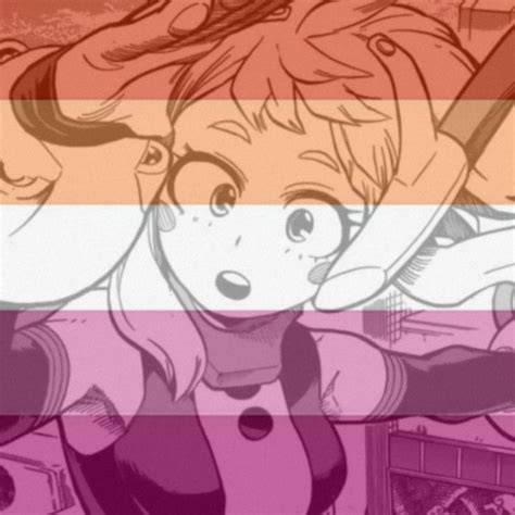 MHA Uraraka Lesbian Pfp In Flag Icon Anime Wallpaper Lesbian