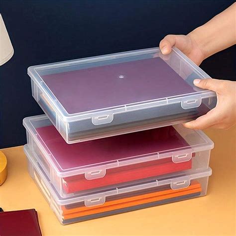 Caixa Para Documentos - 1 peça Caixa de Armazenamento Transparente de Grande Capacidade para ...