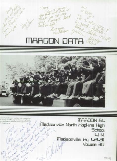 Explore 1984 Madisonville North Hopkins High School Yearbook ...